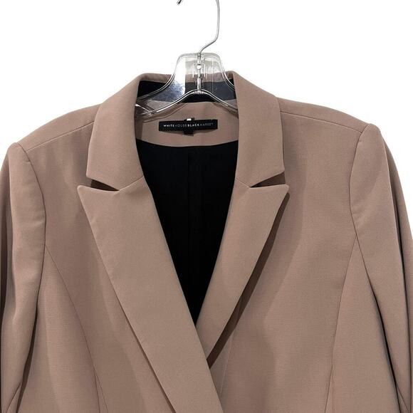 White House Black Market Jacket Womens 14 Tan Double Breasted Blazer Lined - Picture 3 of 9
